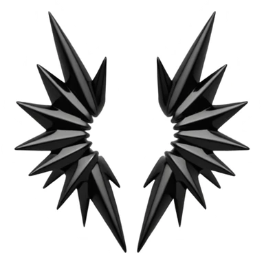 Spiky gothic metallic onyx ear cuffs ear climbers accessory  sticker