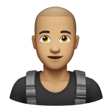 Male light skin with buzzcut hair  sticker
