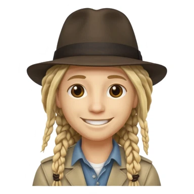 blonde Musician with dreadlocks and fedora sticker
