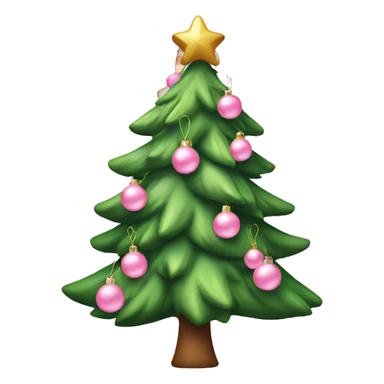 christmas tree with baby pink decorations sticker