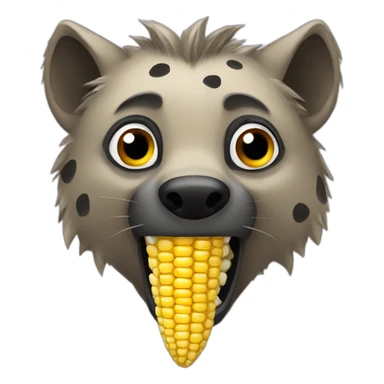 Hyena eating corn sticker
