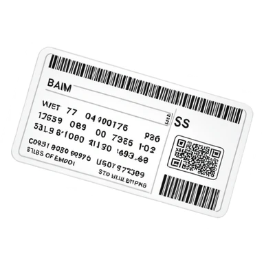 Boarding pass with barcode sticker