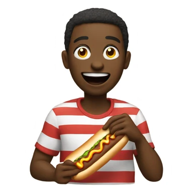 Black guy eating hotdog sticker