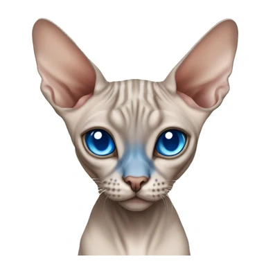 Tabby Sphynx cat with blue eyes  sticker