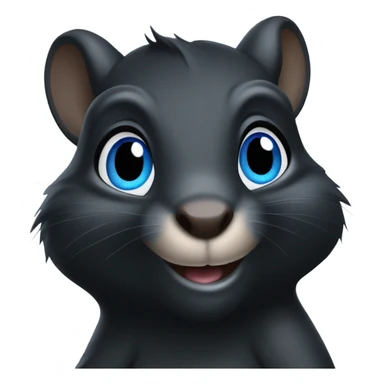 Black squirrel with blue eyes saying I’m here sticker