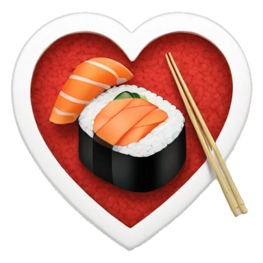 sushi heart sticker