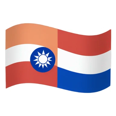 Peach in Taiwan flag colors sticker