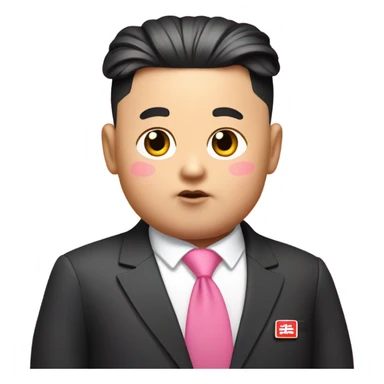 kim jung un pink bows in hair sticker