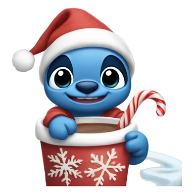 Stitch Christmas with hot cocoa  sticker