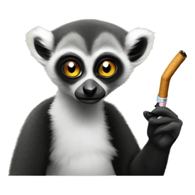 A lemur smoking a cig sticker