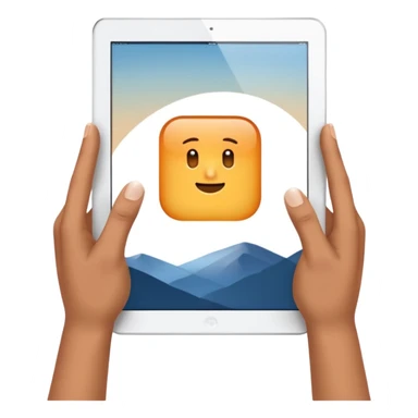 2 hands holding an ipad, no arms sticker