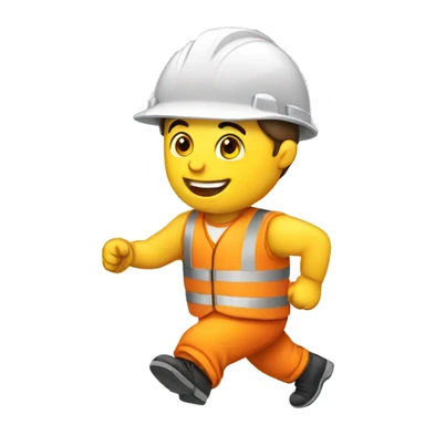 a builder running sticker
