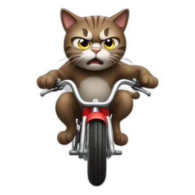 Angry cat on cycle sticker