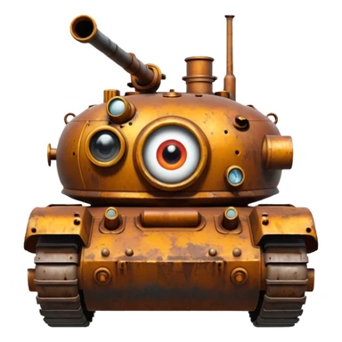 tank that has an eye and a mouth  sticker