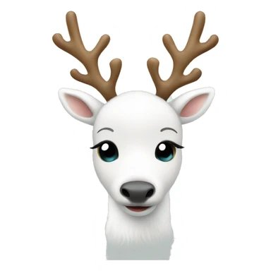 cute white reindeer christmas sticker