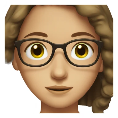 Girl with glasses and brown hair and green eyes sticker