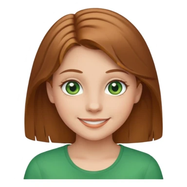 girl with light brown hair and green eyes smiling sticker