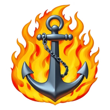Anchor and fire sticker