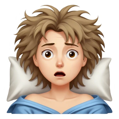Cinematic Funny Aurora Portrait Emoji, Looking confused as she wakes up, hair a complete mess, blinking sleepily, the struggle of waking up beautifully captured in a hilarious yet endearing moment! sticker