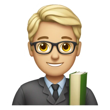 white teacher with a book  sticker