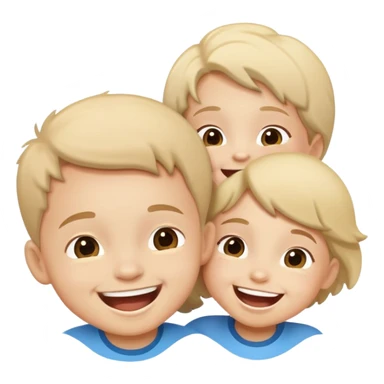 two children laughing together, happy and friendly sticker