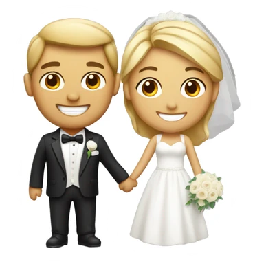 Smiling groom and bride sticker