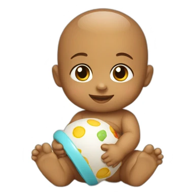 baby with toy sticker