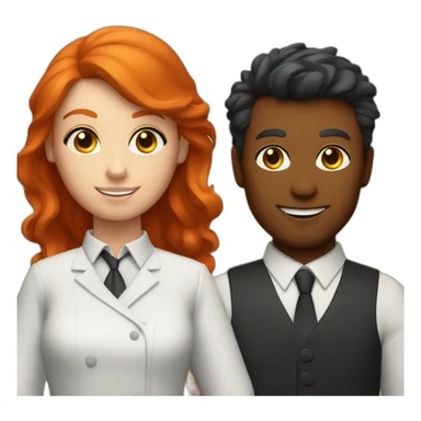 a ginger waiter and a bright red haired girl psychologist sticker