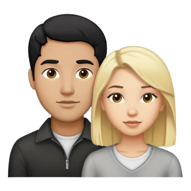 Black hair man and blonde girl sticker