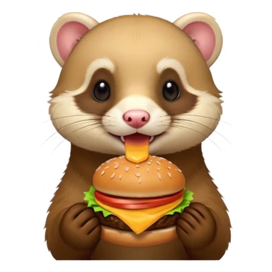 Ferret eat burger sticker