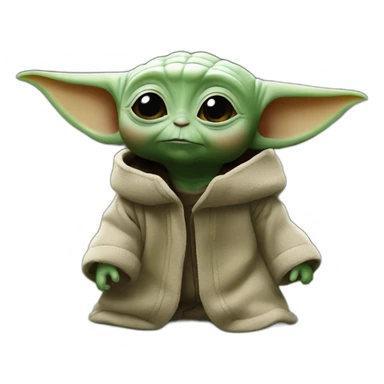 Baby yoda fait du jardin sticker