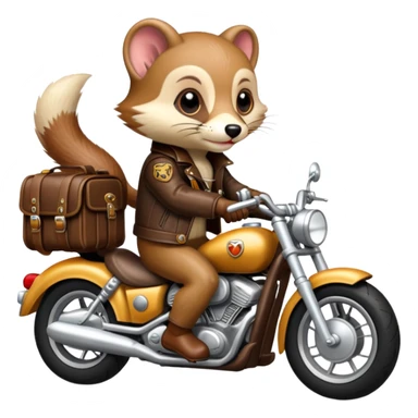 Weasel riding a motorcycle  sticker