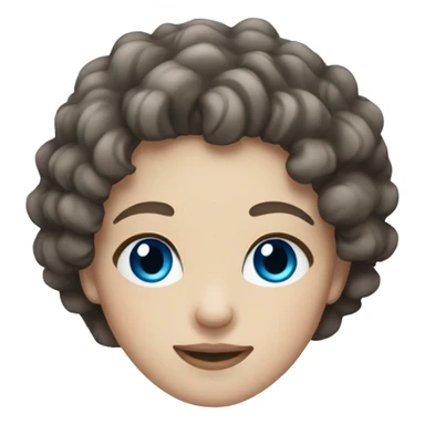 Brunette with curly hair and pale skin, and blue eyes sticker