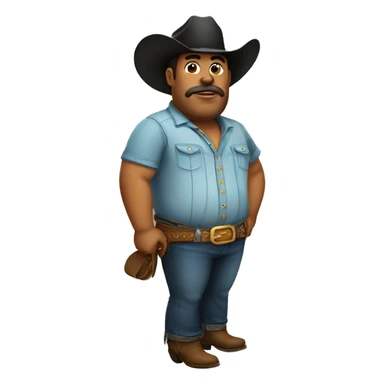 fat cowboy sticker