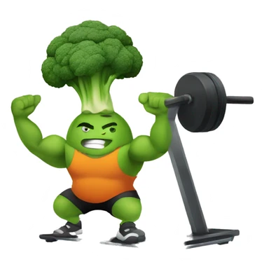 strong broccoli exercising in the gym sticker