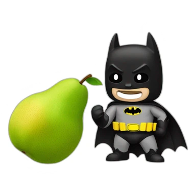 batman eating a pear sticker