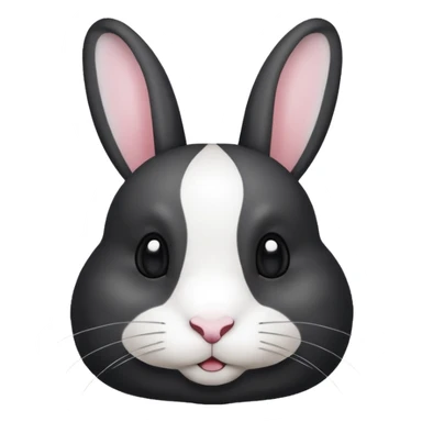 black and white dutch rabbit cute (ios7 style) sticker