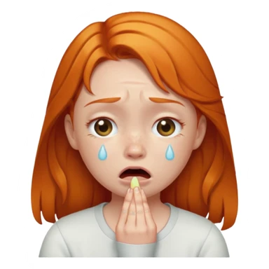 Ginger girl crying sticker