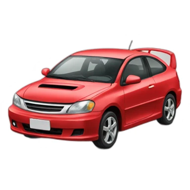 Car red with unicórnio sticker