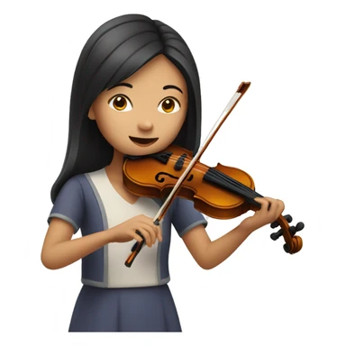 Asian girl playing violin sticker