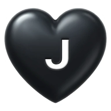 A black heart with the letter "J" in the middle sticker