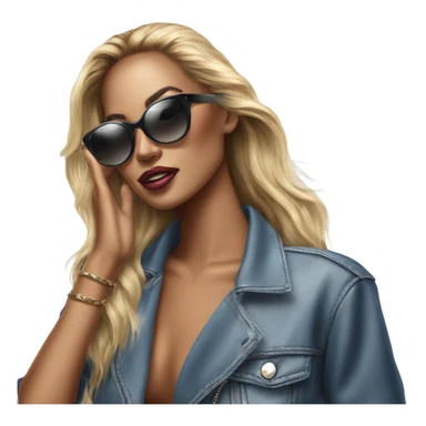 Hyper Realistic beautiful high fashion model putting on sunglasses  sticker