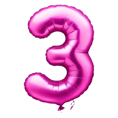 3 birthday balloons pink sticker