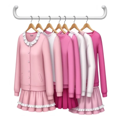 mix light pink dark pink and white girly clothes rack sticker