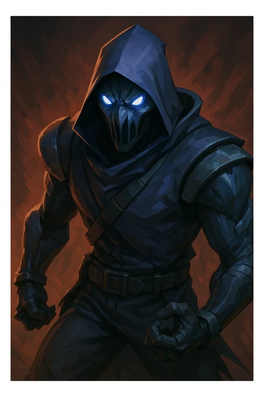 Valorant Omen character, angry expression, glowing eyes, tense posture, dramatic lighting, game-inspired, detailed sticker