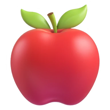 juicy red apple, highly realistic and detailed, resembling a real fruit emoji, suitable as a sprite for a fruit ninja game sticker
