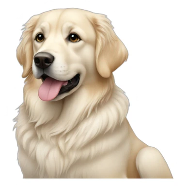 My girl sitting on a white golden retriver sticker