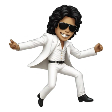 Michael Jackson in his white suit doing the 90⁰ move sticker