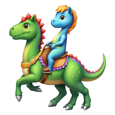 Dinosaur riding a pony sticker