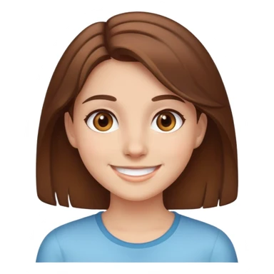 a girl with brown hair and brown eyes smiling sticker